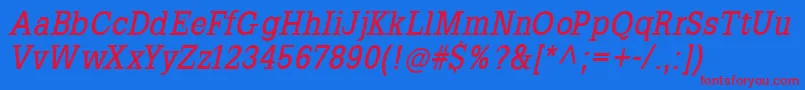SlabromanaBoldoblique Font – Red Fonts on Blue Background
