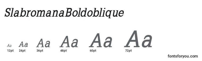 Größen der Schriftart SlabromanaBoldoblique