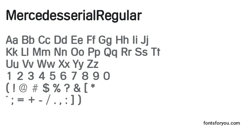 Czcionka MercedesserialRegular – alfabet, cyfry, specjalne znaki