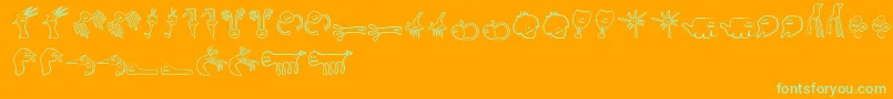 HappyOffspringsOfPlankton Font – Green Fonts on Orange Background