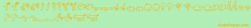Шрифт HappyOffspringsOfPlankton – оранжевые шрифты на зелёном фоне
