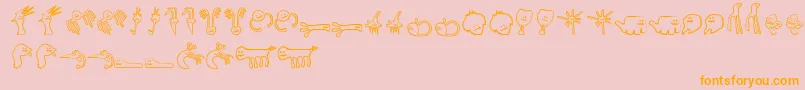 HappyOffspringsOfPlankton-Schriftart – Orangefarbene Schriften auf rosa Hintergrund