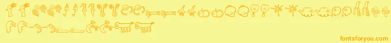 fuente HappyOffspringsOfPlankton – Fuentes Naranjas Sobre Fondo Amarillo