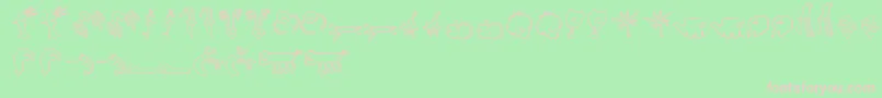 Fonte HappyOffspringsOfPlankton – fontes rosa em um fundo verde