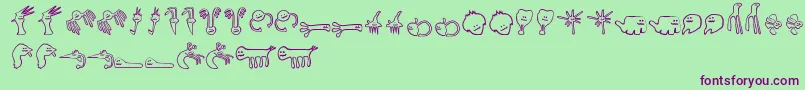 HappyOffspringsOfPlankton Font – Purple Fonts on Green Background