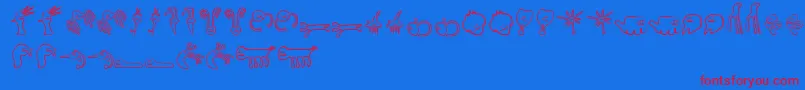 HappyOffspringsOfPlankton Font – Red Fonts on Blue Background