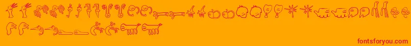 HappyOffspringsOfPlankton Font – Red Fonts on Orange Background