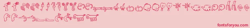 HappyOffspringsOfPlankton-Schriftart – Rote Schriften auf rosa Hintergrund