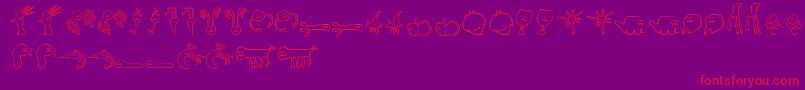 HappyOffspringsOfPlankton-fontti – punaiset fontit violetilla taustalla