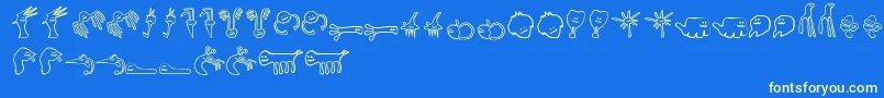 HappyOffspringsOfPlankton Font – Yellow Fonts on Blue Background