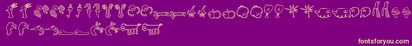 HappyOffspringsOfPlankton Font – Yellow Fonts on Purple Background