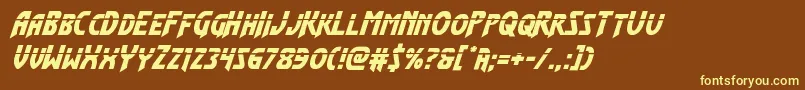 Flashrogerslaserital Font – Yellow Fonts on Brown Background