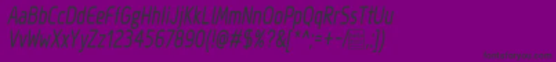 MegiSansNarrowItalicDemo Font – Black Fonts on Purple Background