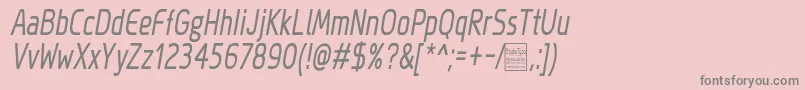 MegiSansNarrowItalicDemo Font – Gray Fonts on Pink Background