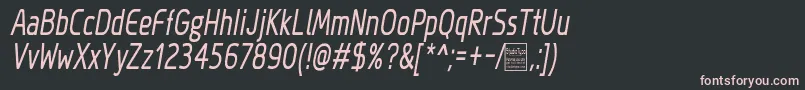 MegiSansNarrowItalicDemo Font – Pink Fonts on Black Background