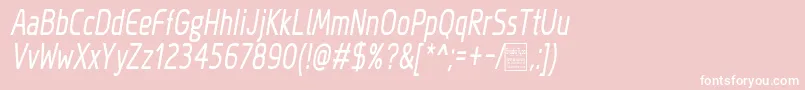 MegiSansNarrowItalicDemo Font – White Fonts on Pink Background