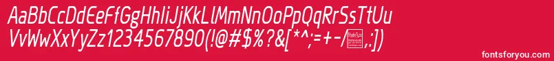 MegiSansNarrowItalicDemo Font – White Fonts on Red Background