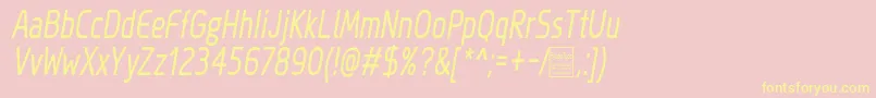 MegiSansNarrowItalicDemo Font – Yellow Fonts on Pink Background