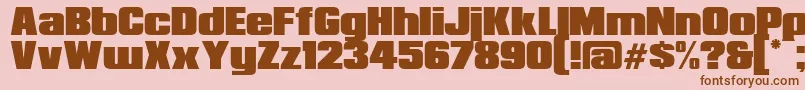 RepublicaMinor2.0-Schriftart – Braune Schriften auf rosa Hintergrund