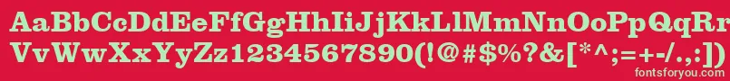 フォントClarendonLtBold – 赤い背景に緑の文字