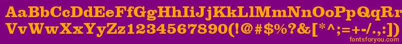 ClarendonLtBold Font – Orange Fonts on Purple Background