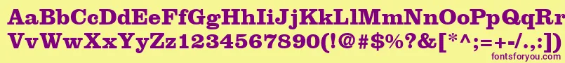 ClarendonLtBold Font – Purple Fonts on Yellow Background