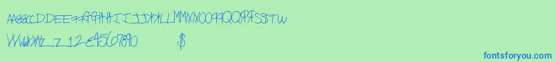 Freekittenz Font – Blue Fonts on Green Background