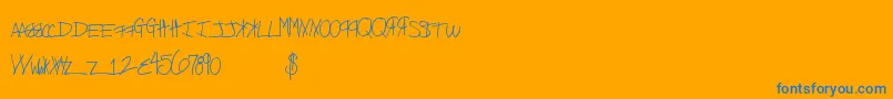 Freekittenz Font – Blue Fonts on Orange Background