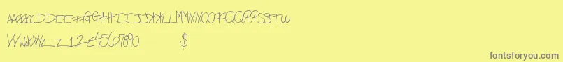 Freekittenz Font – Gray Fonts on Yellow Background