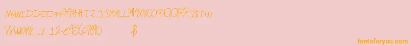 Freekittenz-Schriftart – Orangefarbene Schriften auf rosa Hintergrund