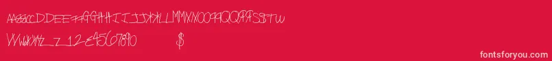 Freekittenz-Schriftart – Rosa Schriften auf rotem Hintergrund