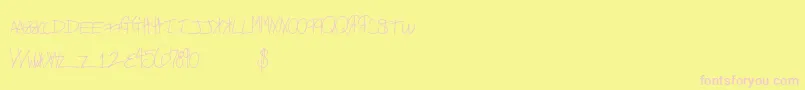 Freekittenz-Schriftart – Rosa Schriften auf gelbem Hintergrund