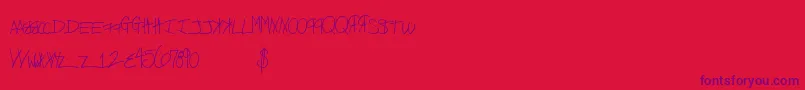 Freekittenz Font – Purple Fonts on Red Background