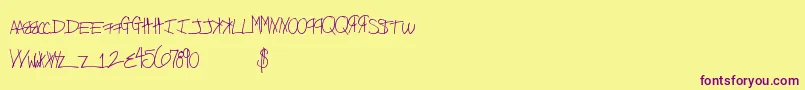 Freekittenz Font – Purple Fonts on Yellow Background