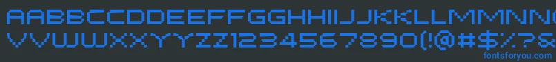 Шрифт PfTempestaFiveExtended – синие шрифты на чёрном фоне