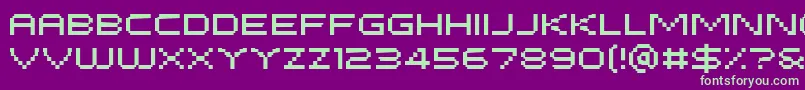 PfTempestaFiveExtended-Schriftart – Grüne Schriften auf violettem Hintergrund