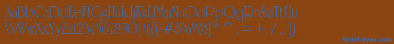 UniversityRomanTl Font – Blue Fonts on Brown Background