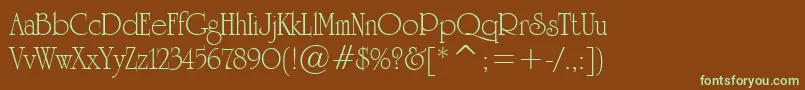 UniversityRomanTl Font – Green Fonts on Brown Background