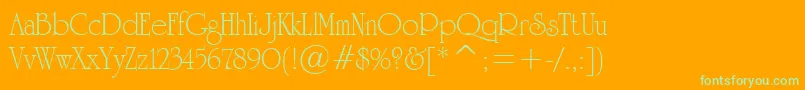 UniversityRomanTl Font – Green Fonts on Orange Background