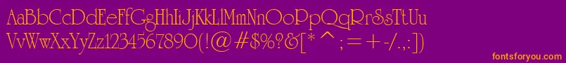 UniversityRomanTl Font – Orange Fonts on Purple Background
