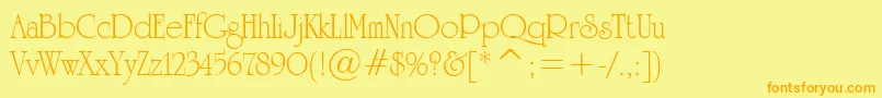 UniversityRomanTl Font – Orange Fonts on Yellow Background