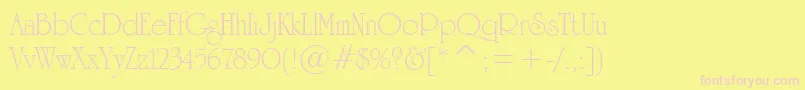 UniversityRomanTl-fontti – vaaleanpunaiset fontit keltaisella taustalla