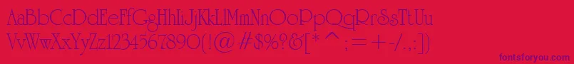 UniversityRomanTl-Schriftart – Violette Schriften auf rotem Hintergrund