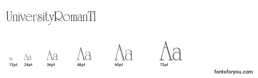 UniversityRomanTl Font Sizes
