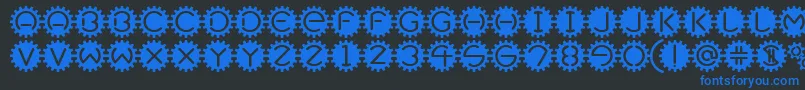Gearbox Font – Blue Fonts on Black Background
