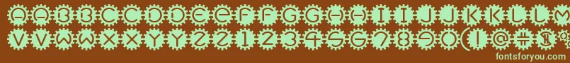 Gearbox Font – Green Fonts on Brown Background