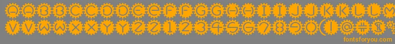 Gearbox Font – Orange Fonts on Gray Background