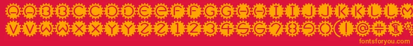 fuente Gearbox – Fuentes Naranjas Sobre Fondo Rojo