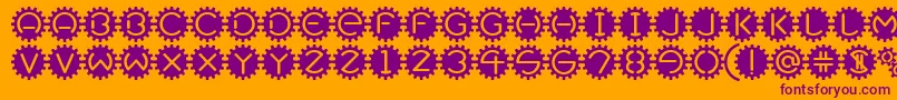 Gearbox Font – Purple Fonts on Orange Background