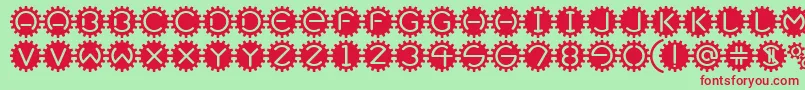 Fonte Gearbox – fontes vermelhas em um fundo verde